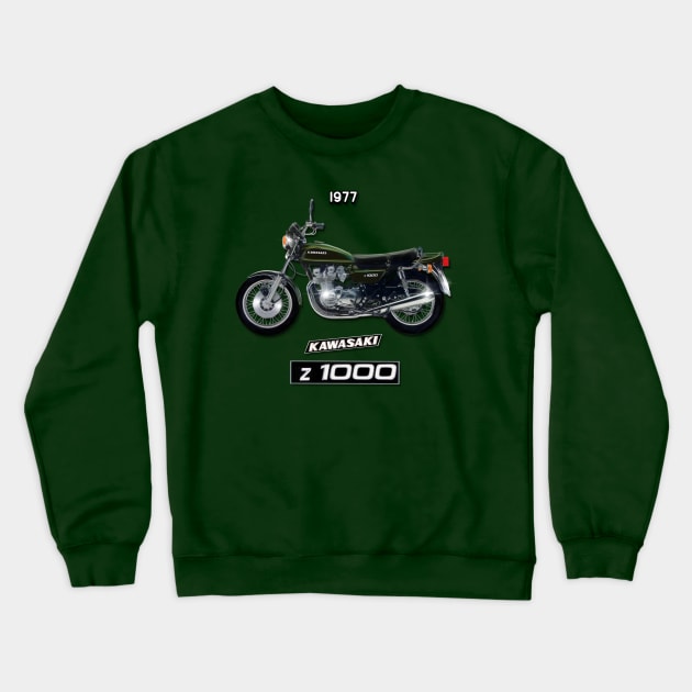 The Sublime 1977 Kawasaki Z 1000 Motorcycle by MotorManiac Crewneck Sweatshirt by MotorManiac